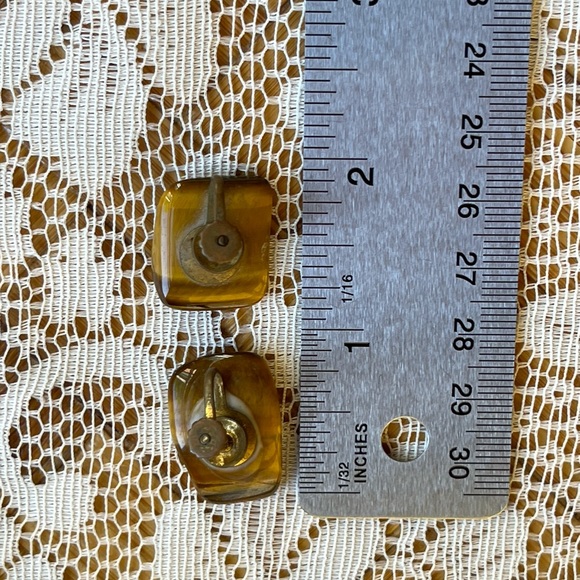 Vintage tiger's eye earrings - Picture 4 of 5